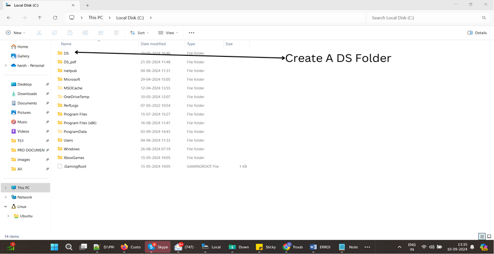 Create A DS Folder