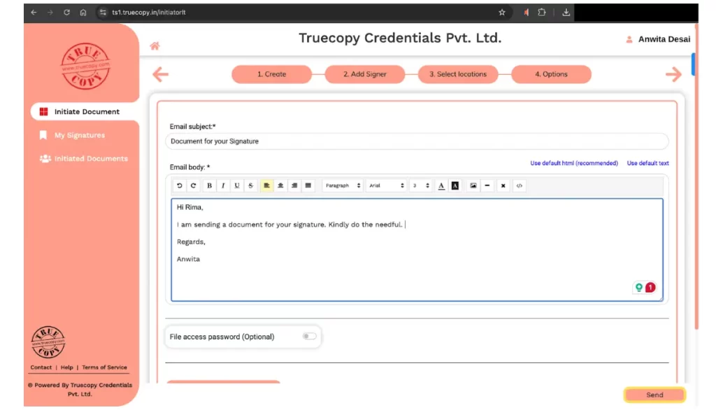 sign the document in the absence of the primary signer