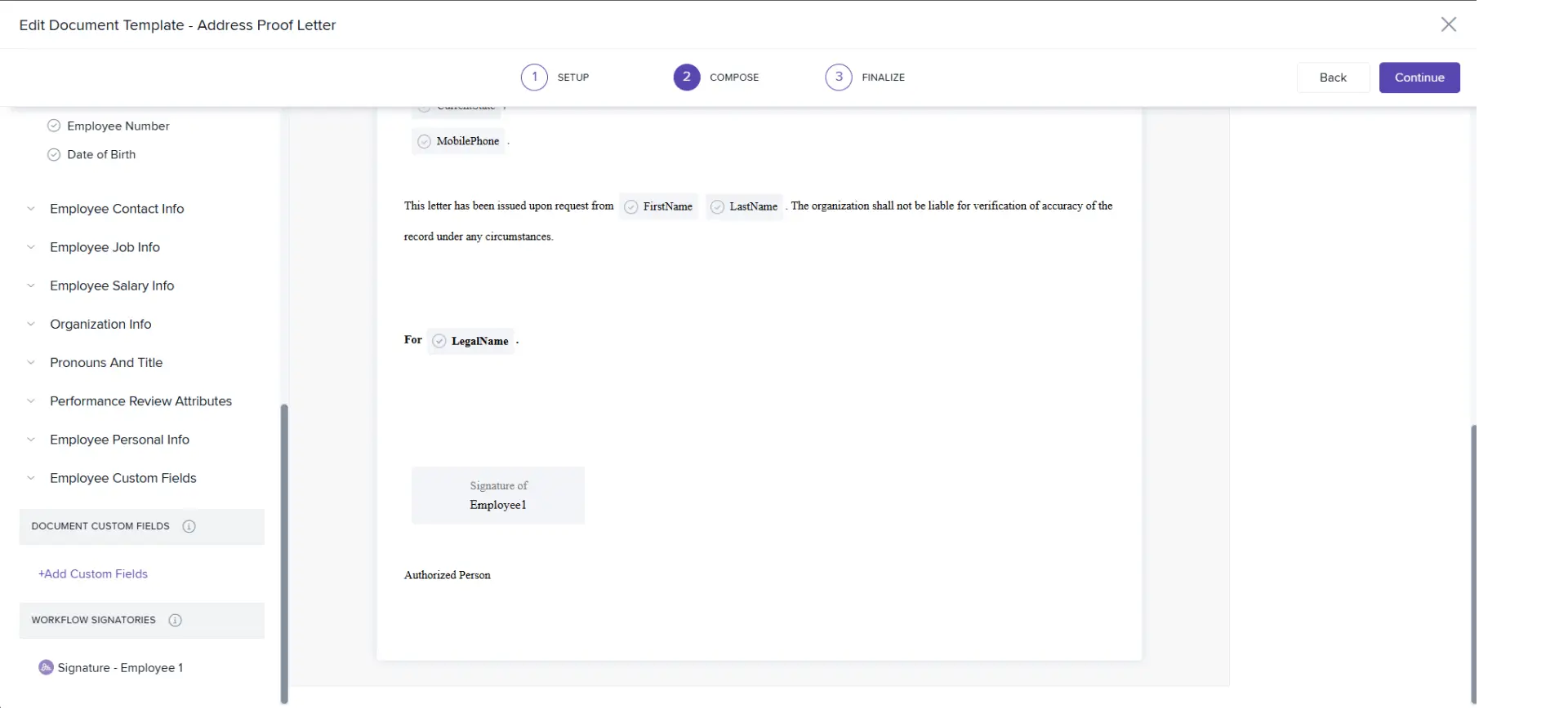 signature locations of signer