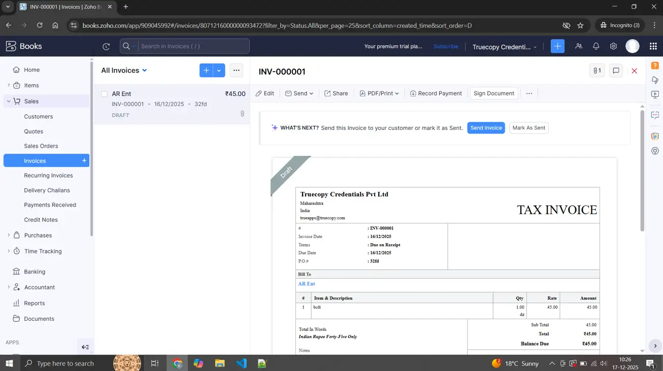 click Sign Document